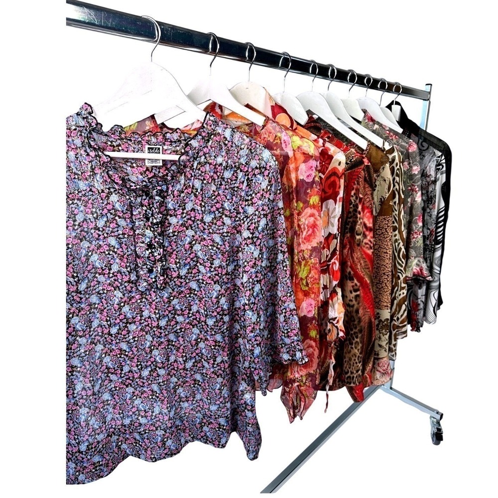 EUC Y2K Women's Blouses,Tops Mix Brand Bulk Lot Retro Clothing 10 pcs Size 3XL